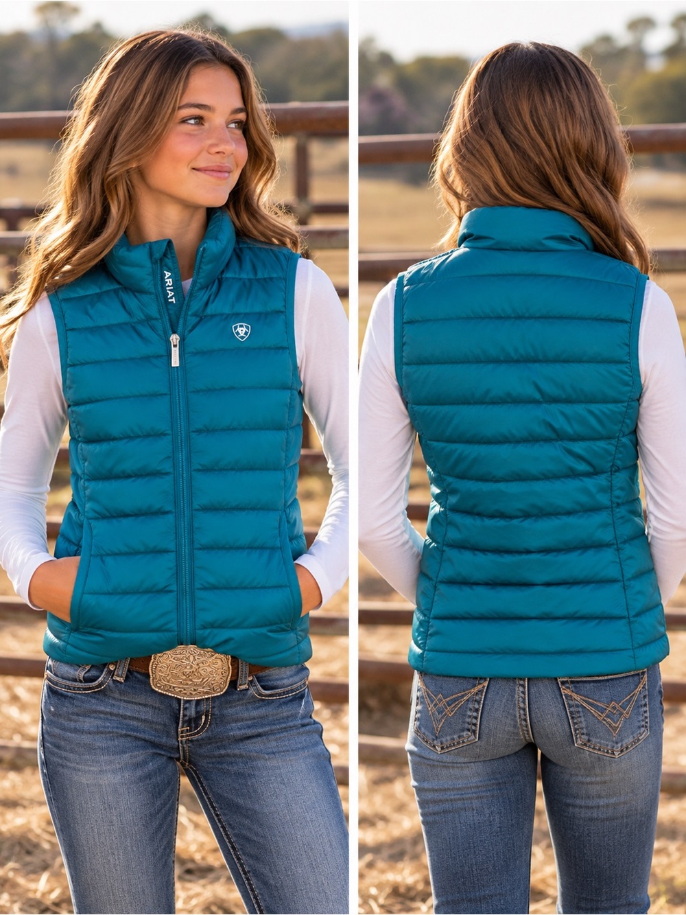 Ariat Youth Teal Lightweight Puffer Vest